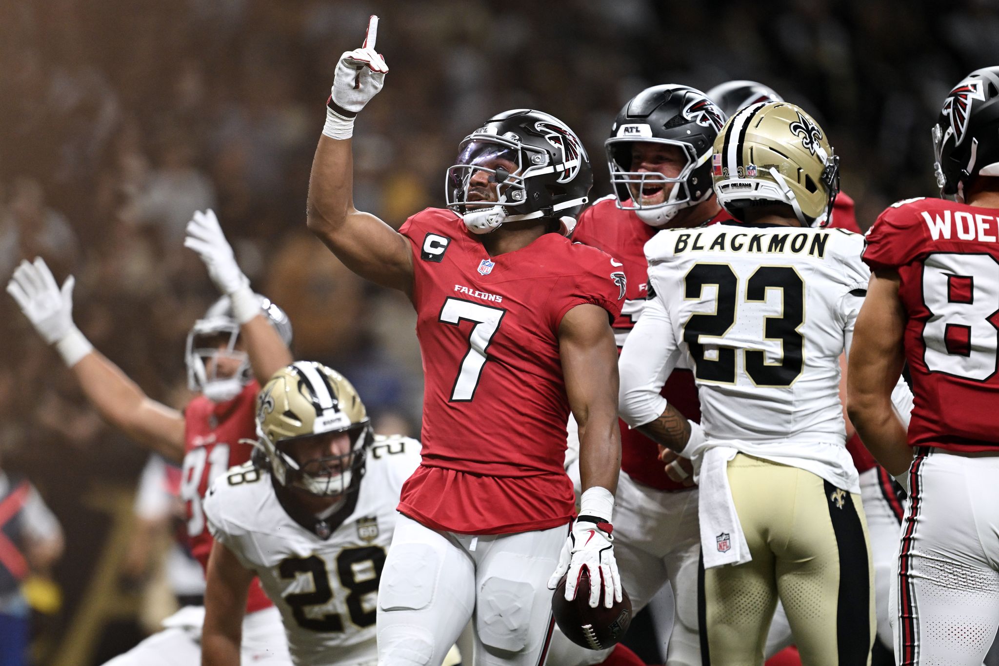 Bijan Robinson erzielte schon im ersten Viertel zwei Touchdowns für die Falcons.
